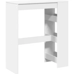 Bartafels-vidaXL - Bartafel met opbergruimte - Wit - Bewerkt hout - 90x43 cm