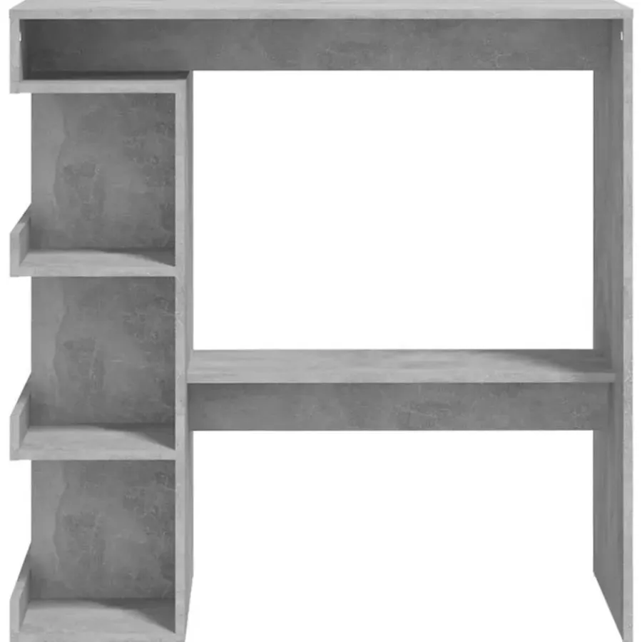 Bartafels-vidaXL - Bartafel met opbergruimte - Betongrijs - Bewerkt hout - 100x50 cm