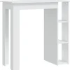 vidaXL - Bartafel met opbergruimte - Wit - Bewerkt hout - 102x50 cm