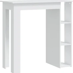 vidaXL - Bartafel met opbergruimte - Wit - Bewerkt hout - 102x50 cm