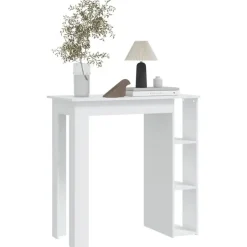 vidaXL - Bartafel met opbergruimte - Wit - Bewerkt hout - 102x50 cm