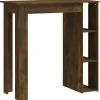 Bartafels-vidaXL - Bartafel met opbergruimte - Gerookt eiken - Bewerkt hout - 102x50 cm