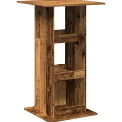 Bartafels-vidaXL - Bartafel met opbergruimte - Oud hout - Bewerkt hout - 60x60x102 cm