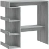 Bartafels-vidaXL - Bartafel met schappen - Grijs sonoma eiken - Bewerkt hout - 100x50 cm