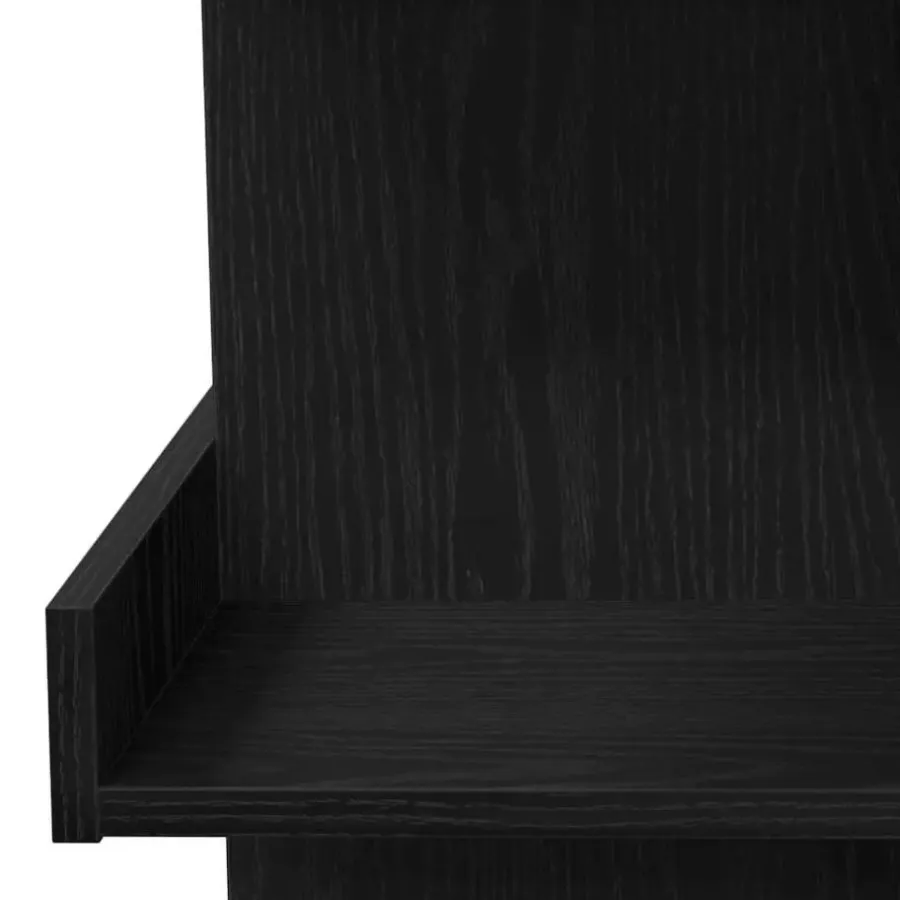 Bartafels-vidaXL - Bartafel met schappen - Zwart eiken - Bewerkt hout - 100x48 cm