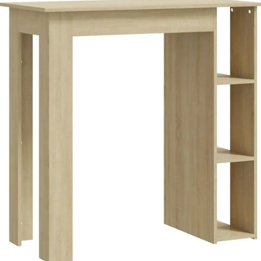 Bartafels-vidaXL - Bartafel met schappen - Sonoma eiken - Bewerkt hout - 102x50 cm