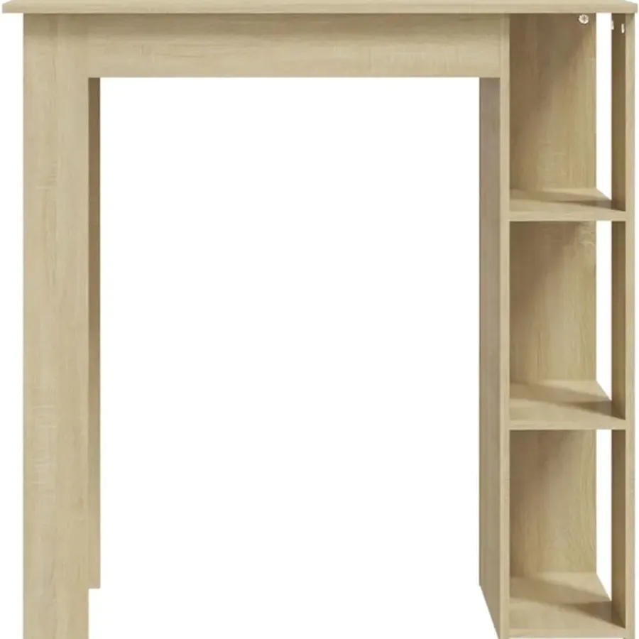 Bartafels-vidaXL - Bartafel met schappen - Sonoma eiken - Bewerkt hout - 102x50 cm