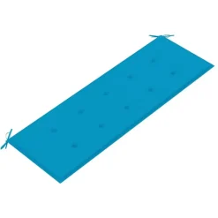 Tuinbanken-vidaXL - Batavia Tuinbank met blauw kussen - Teakhout - 150x51.5x84 cm