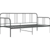 1-Persoons Bedden-vidaXL - Bed - Grijs - Metaal - 90 x 200 cm