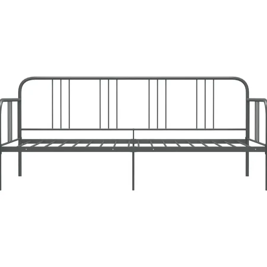 1-Persoons Bedden-vidaXL - Bed - Grijs - Metaal - 90 x 200 cm