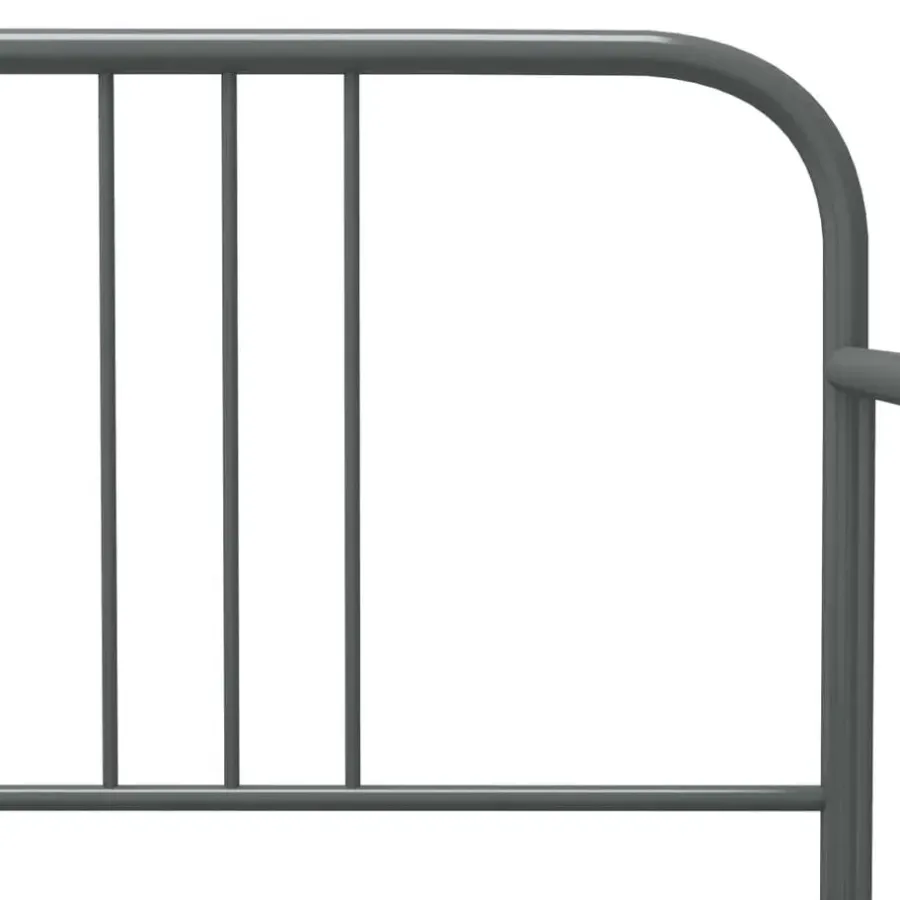 1-Persoons Bedden-vidaXL - Bed - Grijs - Metaal - 90 x 200 cm