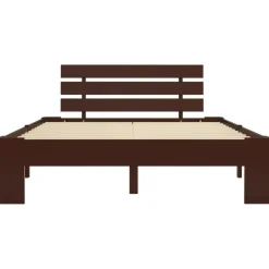 Twijfelaars-vidaXL - Bed frame - Donkerbruin - Massief grenenhout - 140x200 cm