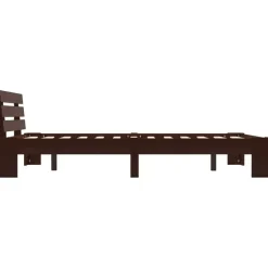 Twijfelaars-vidaXL - Bed frame - Donkerbruin - Massief grenenhout - 140x200 cm