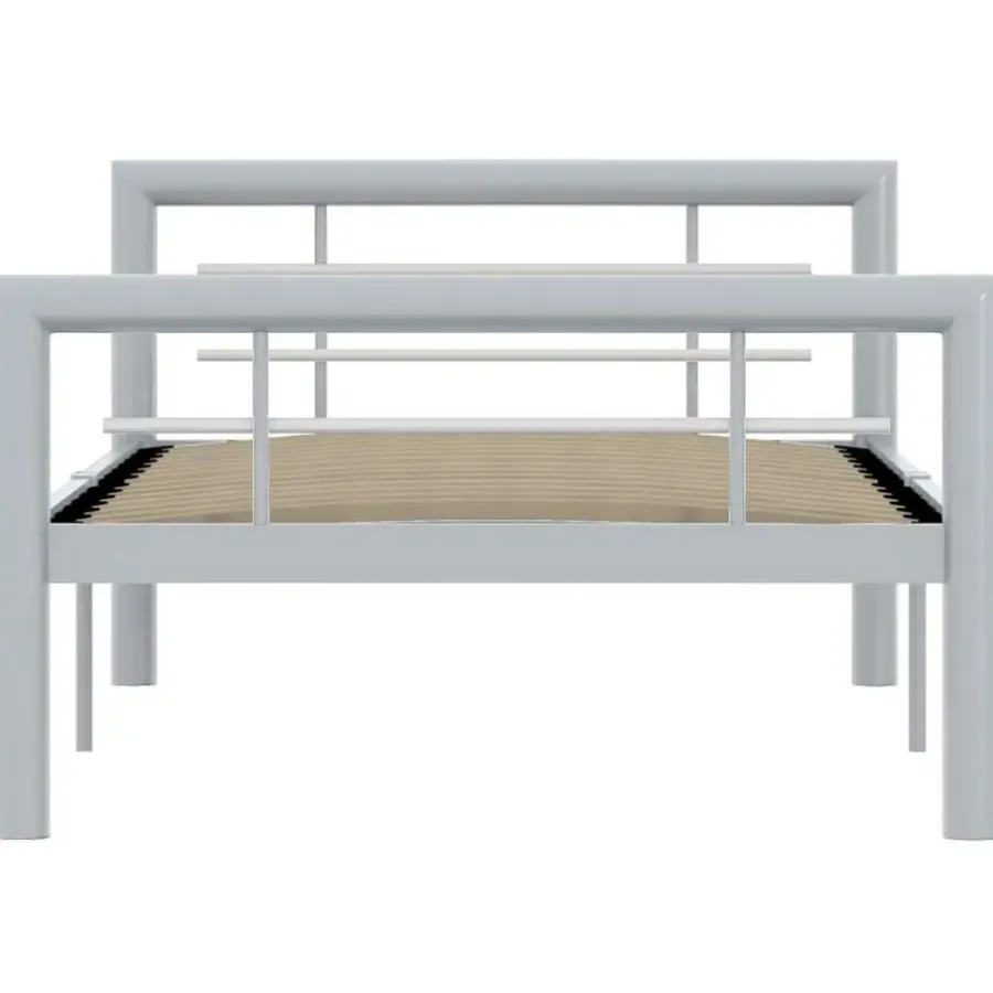 vidaXL - Bed frame - Grijs en wit - Metaal - 90x200 cm