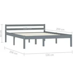 Twijfelaars-vidaXL - Bed frame - Grijs - Massief grenenhout - 120x200 cm