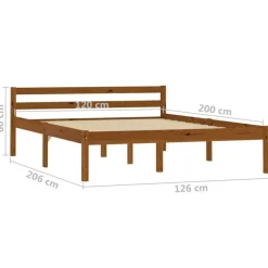 vidaXL - Bed frame - Honingbruin - Massief grenenhout - 120x200 cm