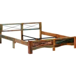 Twijfelaars-vidaXL - Bed frame - Multikleur - Massief gerecycled hout - 180x200 cm