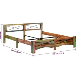 Twijfelaars-vidaXL - Bed frame - Multikleur - Massief gerecycled hout - 180x200 cm