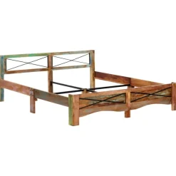 Twijfelaars-vidaXL - Bed frame - Multikleur - Massief gerecycled hout - 180x200 cm
