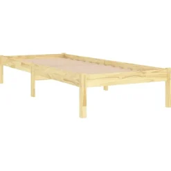 vidaXL - Bed frame - Naturel - Massief grenenhout - 90x200 cm