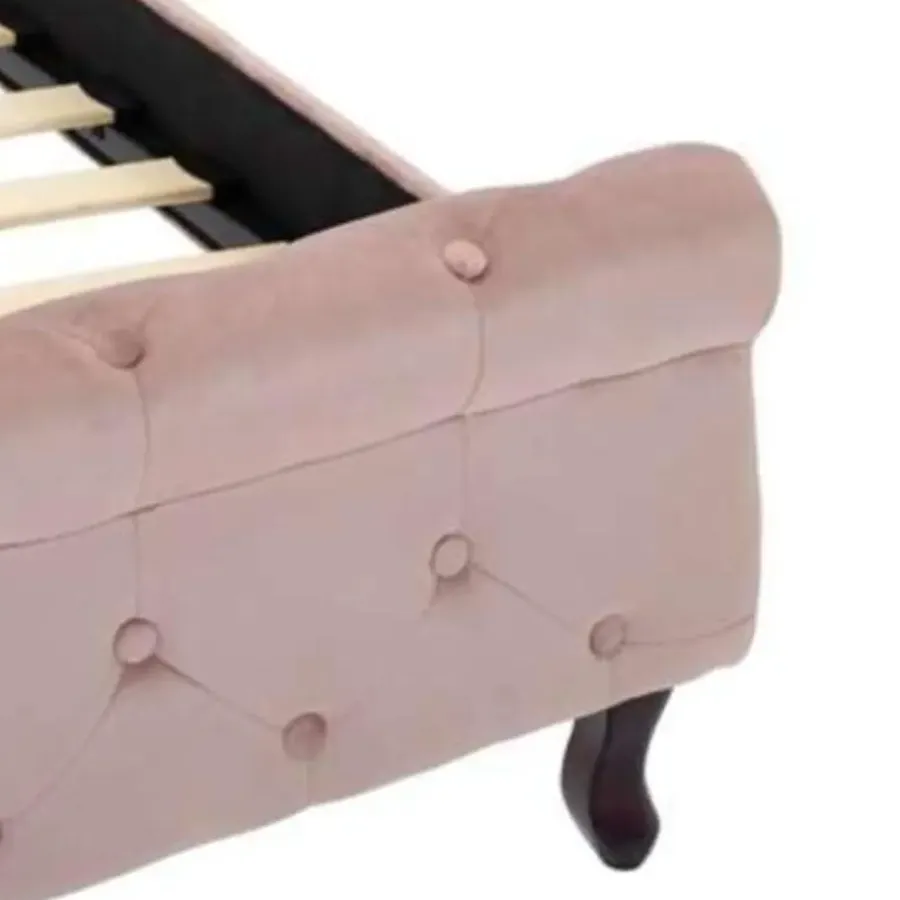 vidaXL - Bed frame - Roze - Fluweel - 120x200 cm