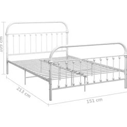 Twijfelaars-vidaXL - Bed frame - Wit - Metaal - 140 x 200 cm
