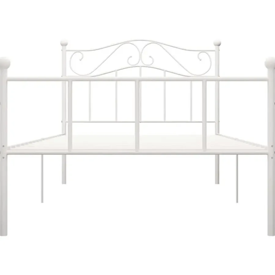vidaXL - Bed frame - Wit - Metaal - 90 x 200 cm