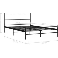 vidaXL - Bed frame - Zwart - Metaal - 160 x 200 cm