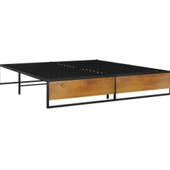 Twijfelaars-vidaXL - Bed frame - Zwart - Metaal en MDF - 140x200 cm