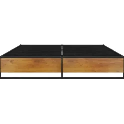 Twijfelaars-vidaXL - Bed frame - Zwart - Metaal en MDF - 140x200 cm