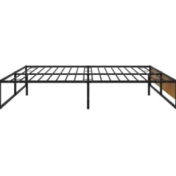 Twijfelaars-vidaXL - Bed frame - Zwart - Metaal en MDF - 140x200 cm