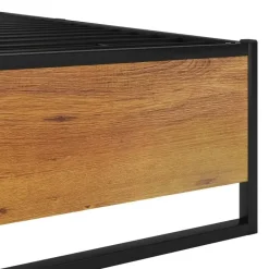 Twijfelaars-vidaXL - Bed frame - Zwart - Metaal en MDF - 140x200 cm