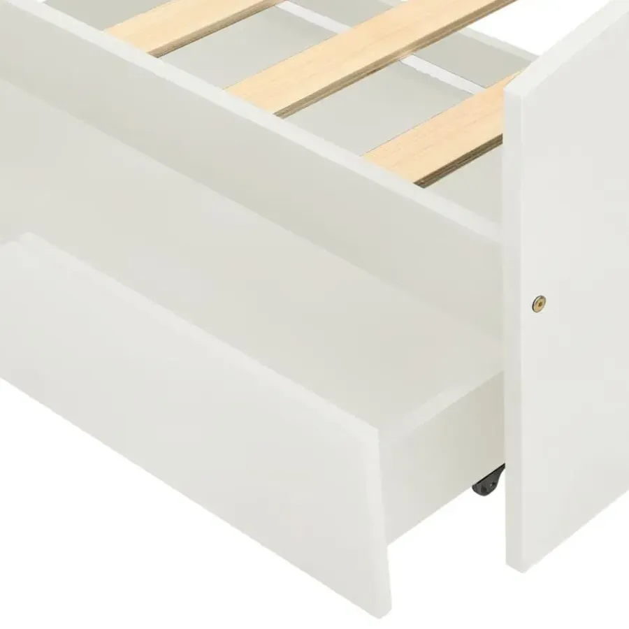 vidaXL - Bed frame incl. lades - Wit - Massief grenenhout - 90x200 cm