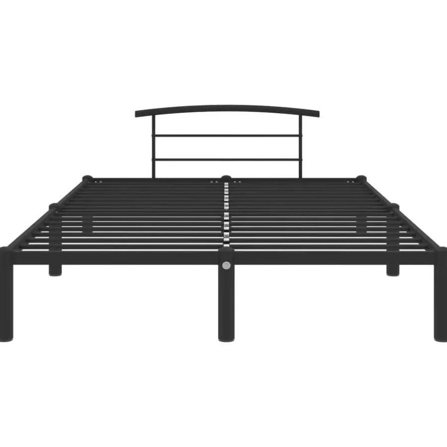 vidaXL - Bed frame met arc hoofdeinde - Zwart - Metaal - 160x200 cm