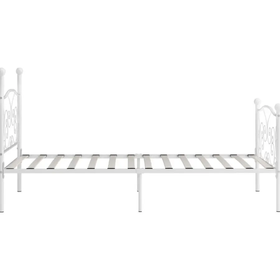 vidaXL - Bed frame met artistiek hoofdeinde - Wit - Metaal - 90x200 cm