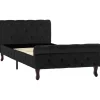 1-Persoons Bedden-vidaXL - Bed frame met hoofdbord - Zwart - Fluweel - 90x200 cm