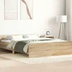 Twijfelaars-vidaXL - Bed frame met hoofd- en voeteneinde - sonoma eikenkleur - 140x200 cm