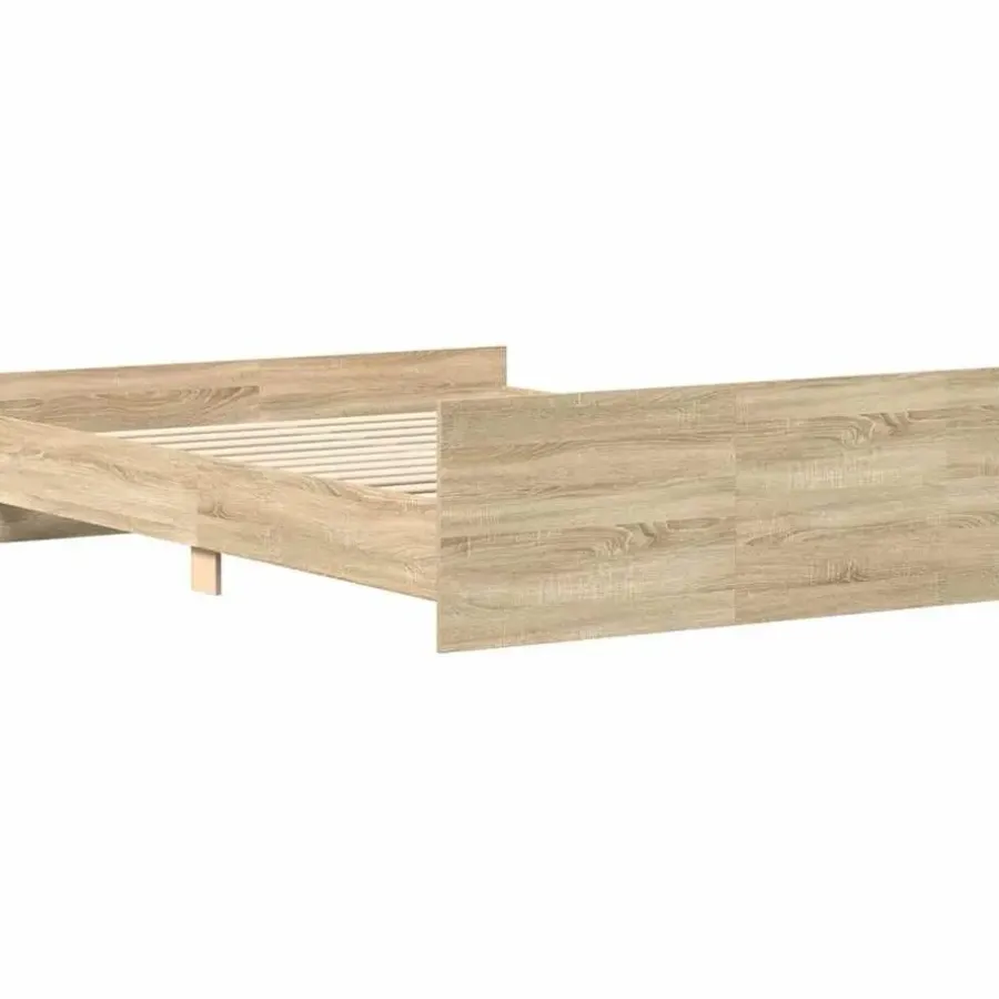 Twijfelaars-vidaXL - Bed frame met hoofd- en voeteneinde - sonoma eikenkleur - 140x200 cm
