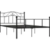 Twijfelaars-vidaXL - Bed frame met hoofdeinde - Zwart - Metaal - 120x200 cm