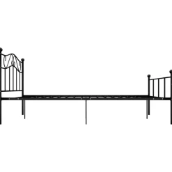 Twijfelaars-vidaXL - Bed frame met hoofdeinde - Zwart - Metaal - 120x200 cm