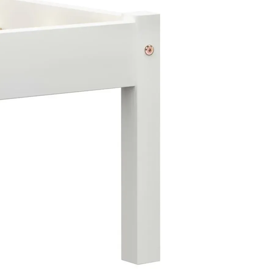vidaXL - Bed frame met hoofdeinde - Wit - Massief grenenhout - 140x200 cm