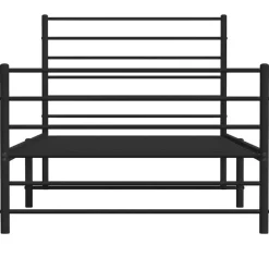 vidaXL - Bed frame met hoofdeinde - Zwart - Metaal - 90x200 cm
