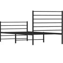 vidaXL - Bed frame met hoofdeinde - Zwart - Metaal - 90x200 cm