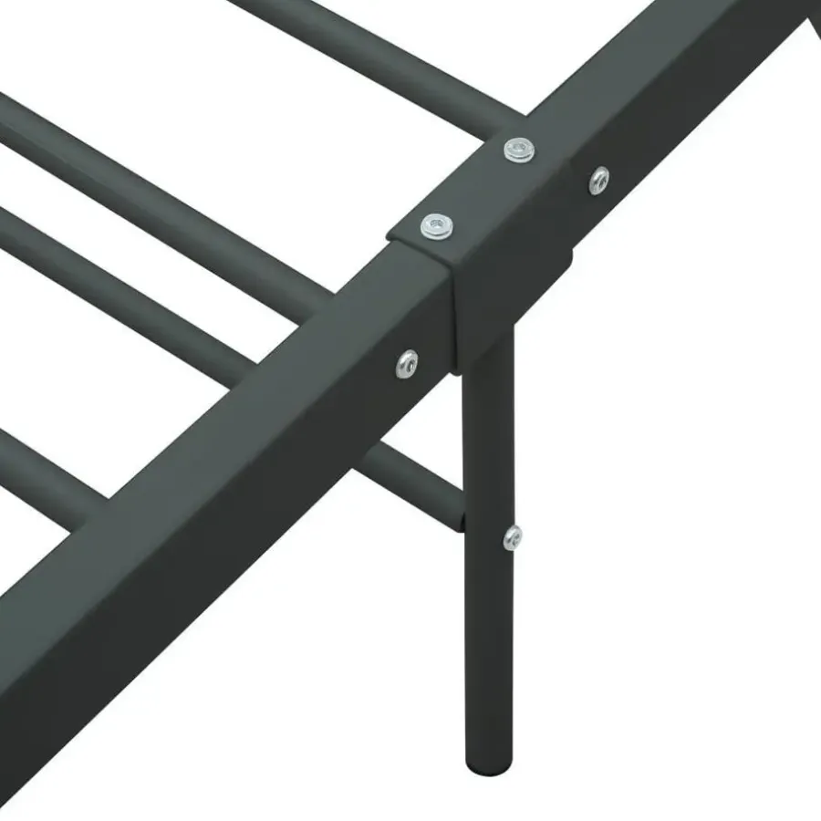 vidaXL - Bed frame met hoofdeinde - Grijs - Metaal - 90x200 cm