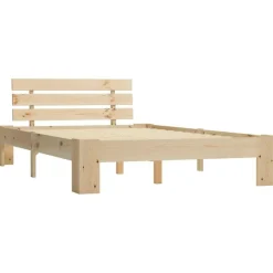 Twijfelaars-vidaXL - Bed frame met hoofdeinde - Bruin - Massief grenenhout - 120x200 cm