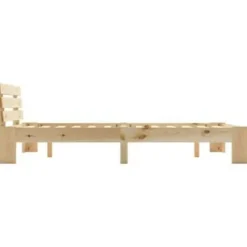 Twijfelaars-vidaXL - Bed frame met hoofdeinde - Bruin - Massief grenenhout - 120x200 cm