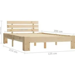 Twijfelaars-vidaXL - Bed frame met hoofdeinde - Bruin - Massief grenenhout - 120x200 cm
