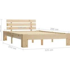 Twijfelaars-vidaXL - Bed frame met hoofdeinde - Bruin - Massief grenenhout - 120x200 cm
