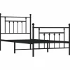 1-Persoons Bedden-vidaXL - Bed frame met hoofd- en voeteneinde - Zwart - Metaal - 90x190 cm