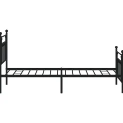 1-Persoons Bedden-vidaXL - Bed frame met hoofd- en voeteneinde - Zwart - Metaal - 90x190 cm